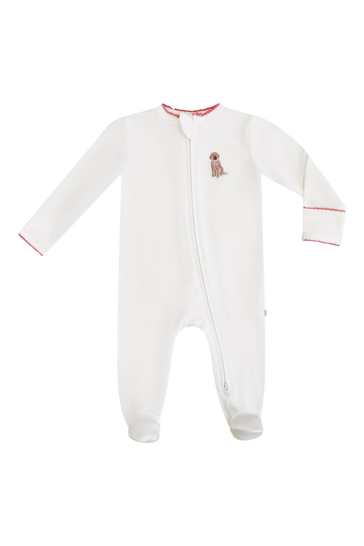 Doodle Puppy - Pip Embroidered Zip Romper