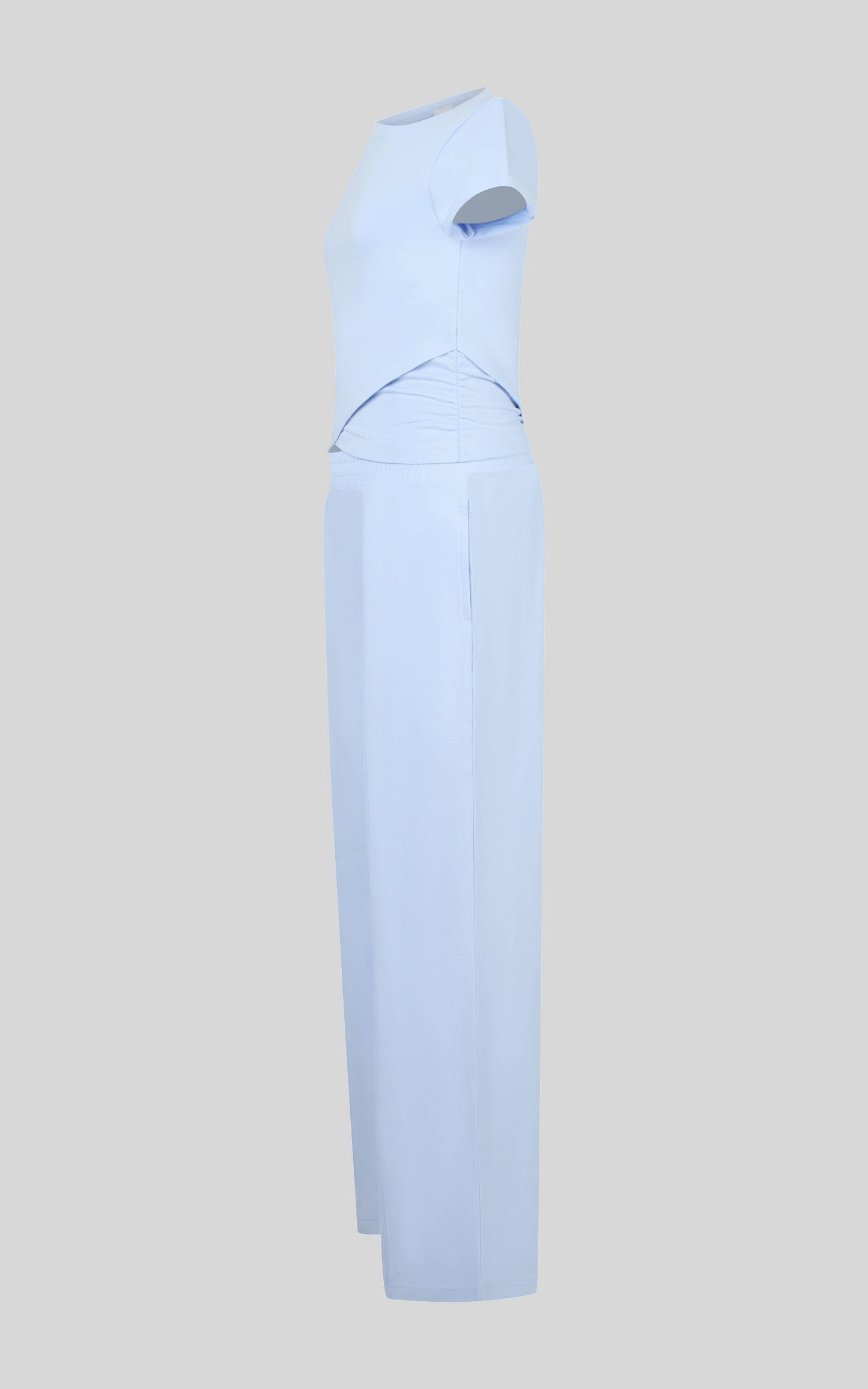 Tween Girls Jersey Crew Neck Short Sleeve Top and Wide Leg Pants