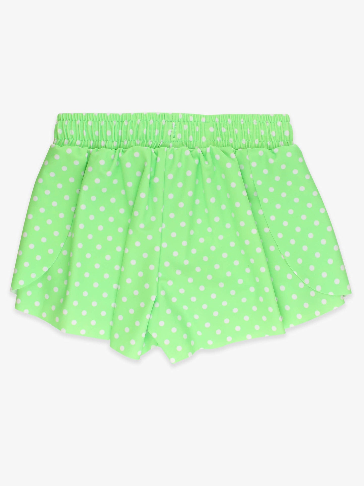 Girls Neon Honeydew Polka Dot Active Butterfly Shorts