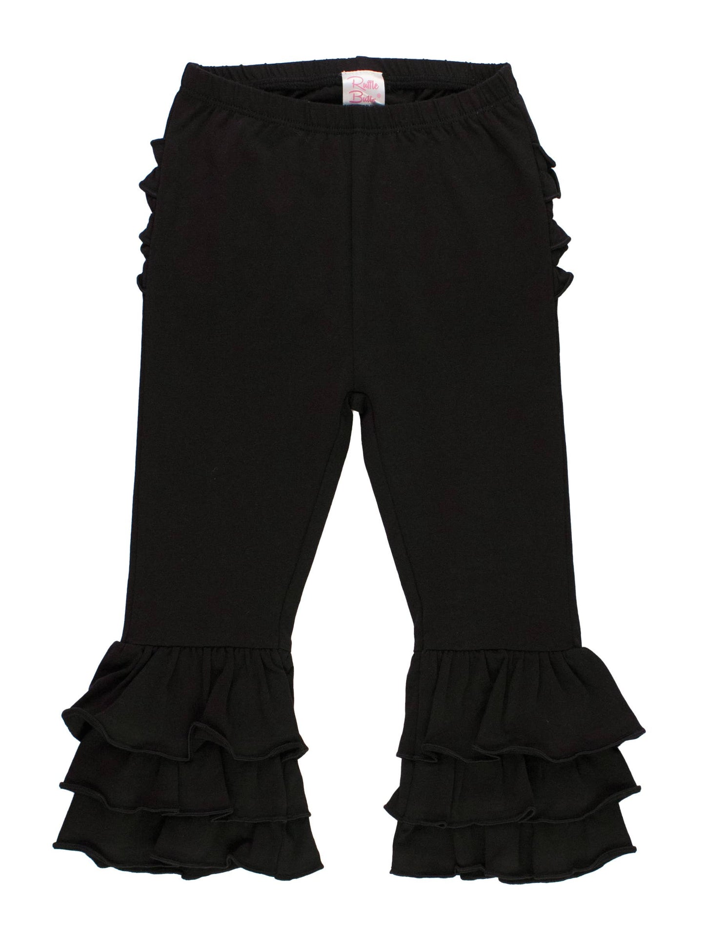 Baby Girls Black Ruffle Flare Pants