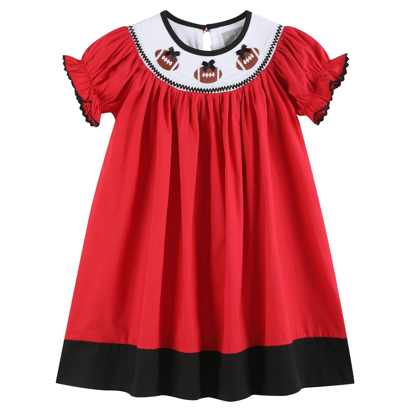 Football Smocked Bishop Dress
