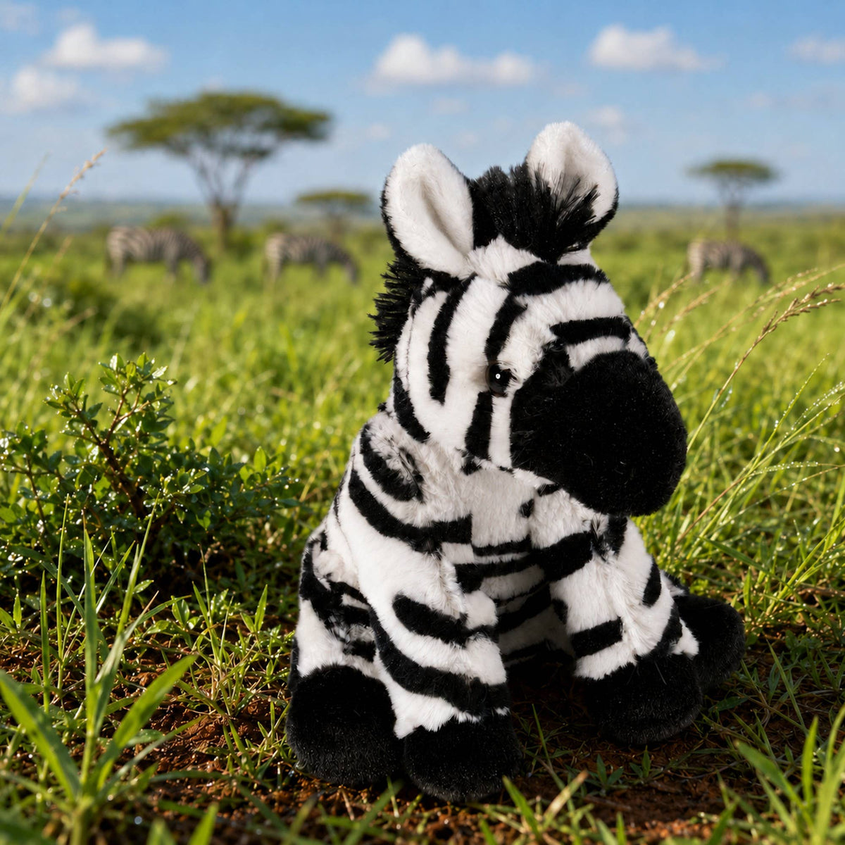 CK-Mini Zebra Baby Stuffed Animal 8"