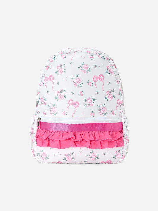 Floral Bow Ruffle Toddler Backpack