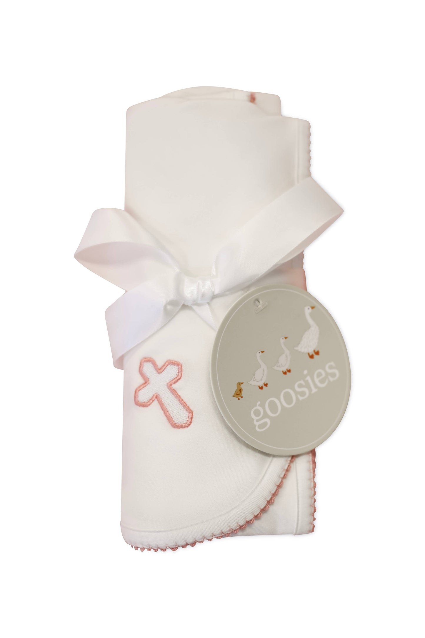 Pip Embroidered Blanket -  Pink Cross