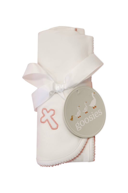 Pip Embroidered Blanket -  Pink Cross