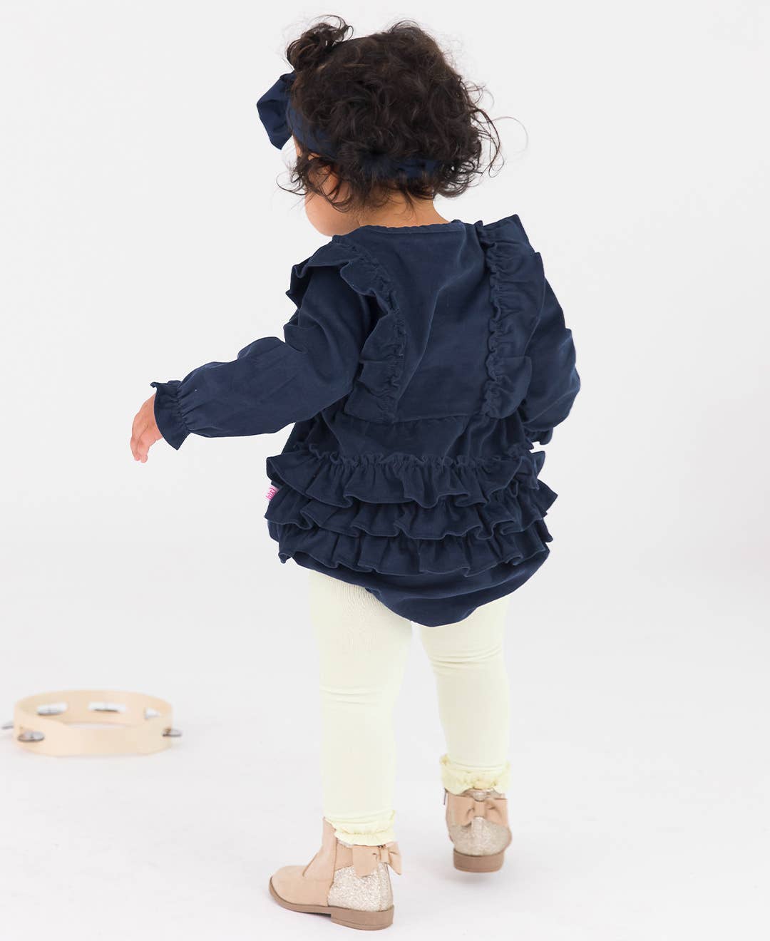 Dark Navy Waterfall Bubble Romper