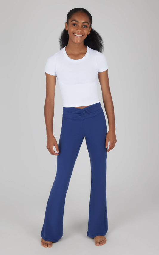Girls Lux Everyday Waist Band Ruching Flared Pant