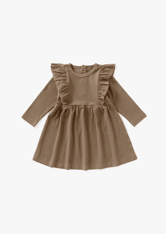 Ribbed Flutter Dress