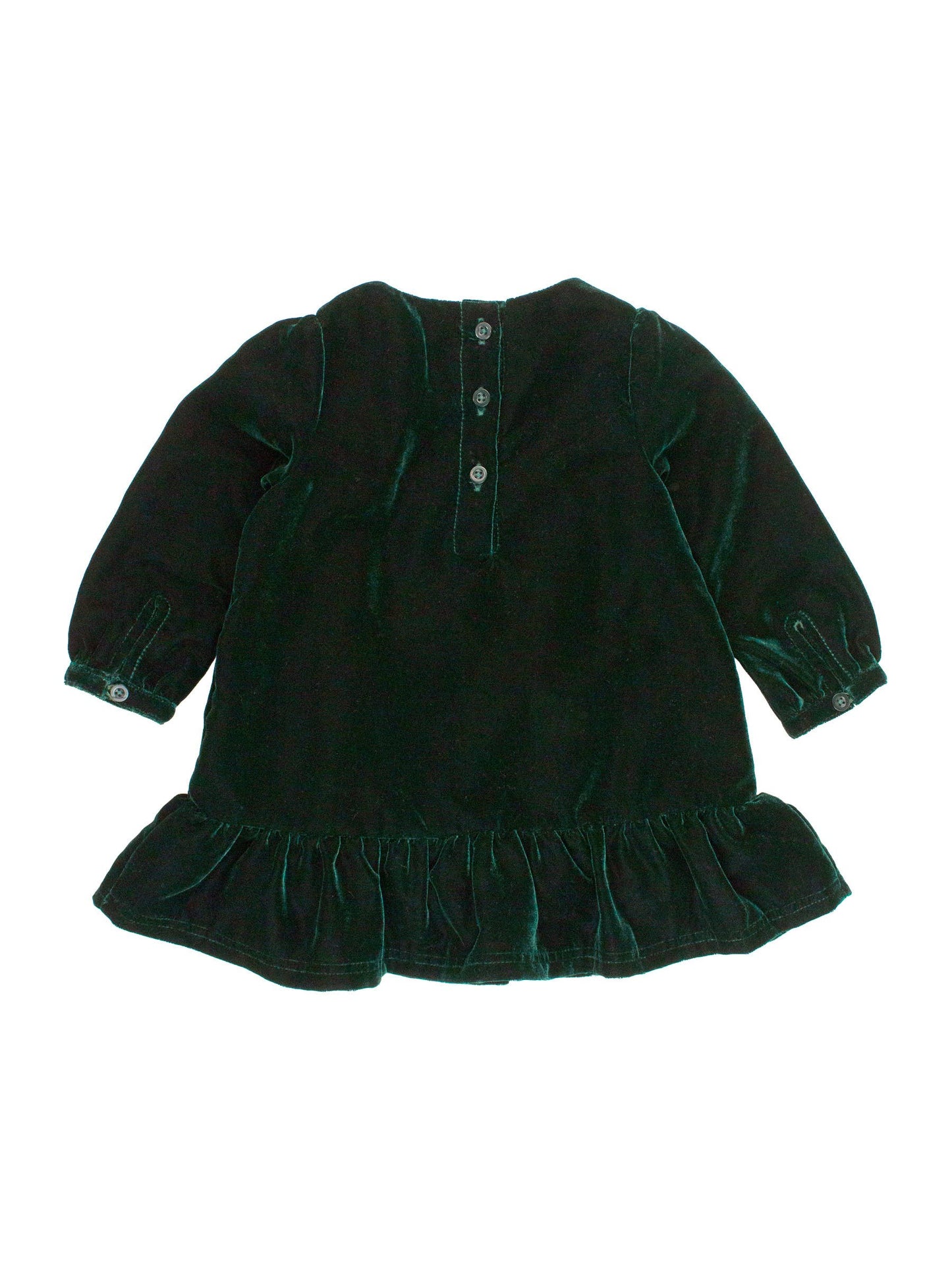 Green Velvet Long Sleeve Dress