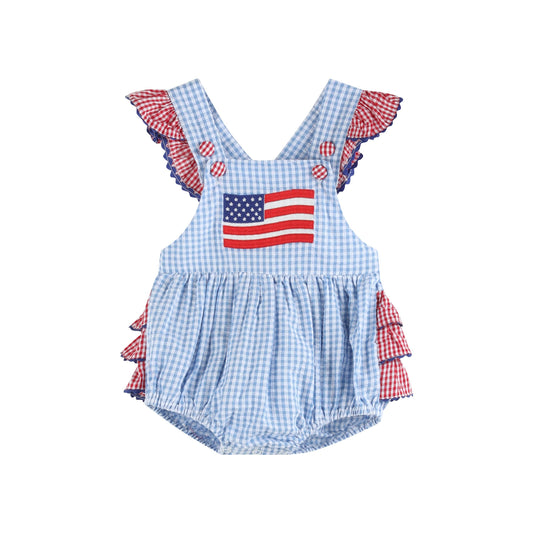 USA Flag Ruffle Bubble
