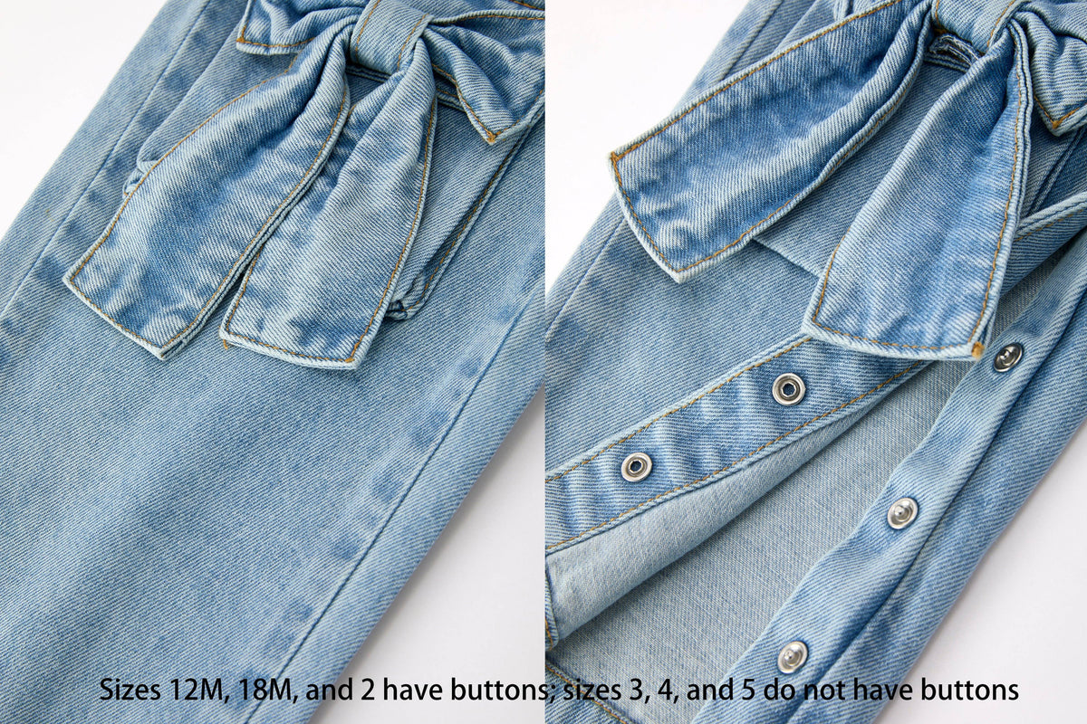Denim Bow Overalls