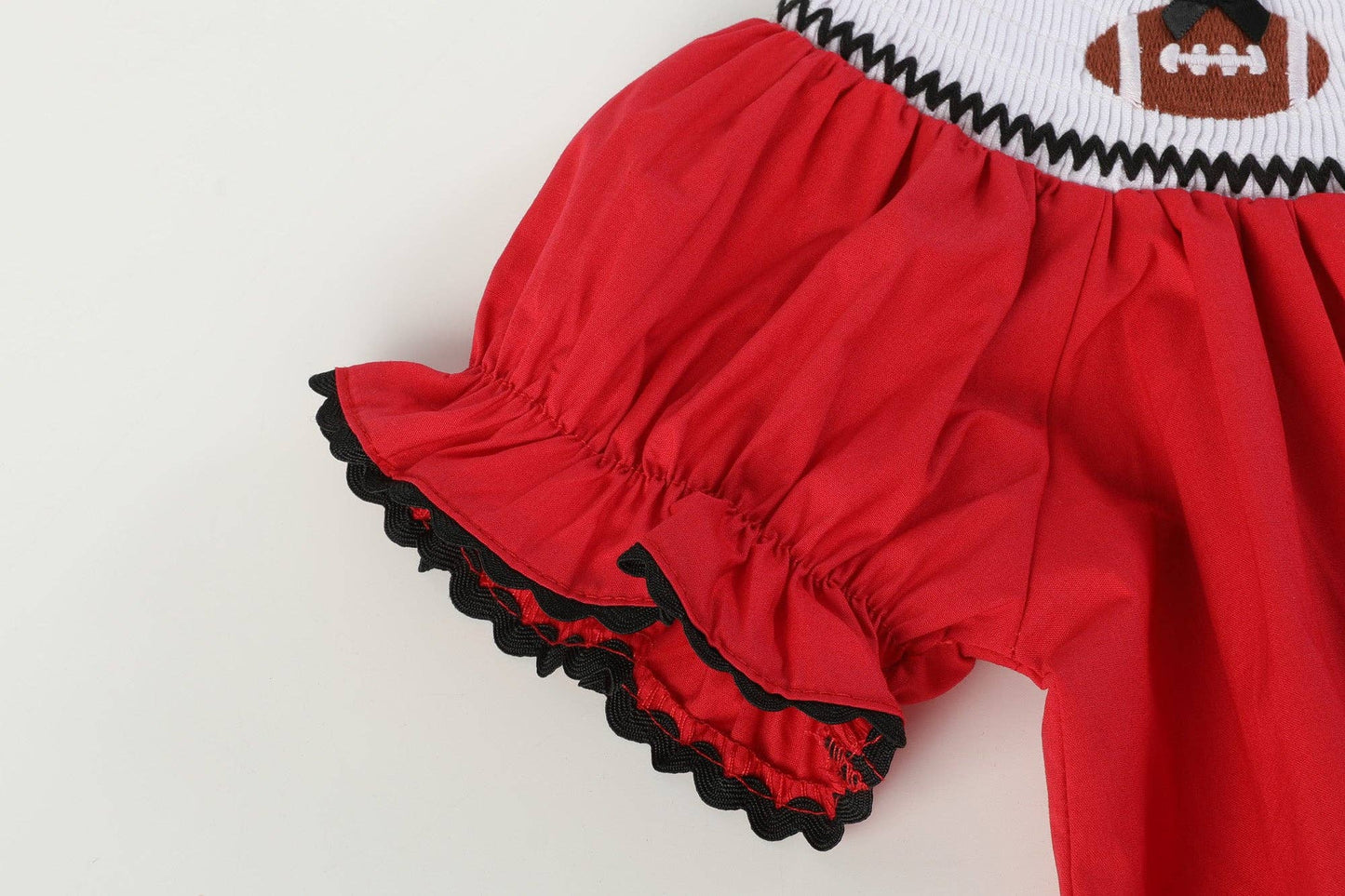 Football Smocked Bishop Dress