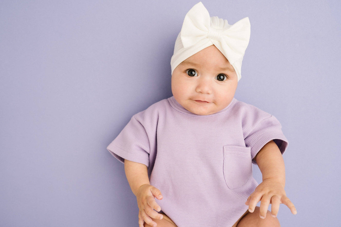 Lilac Waffle Pocket Romper