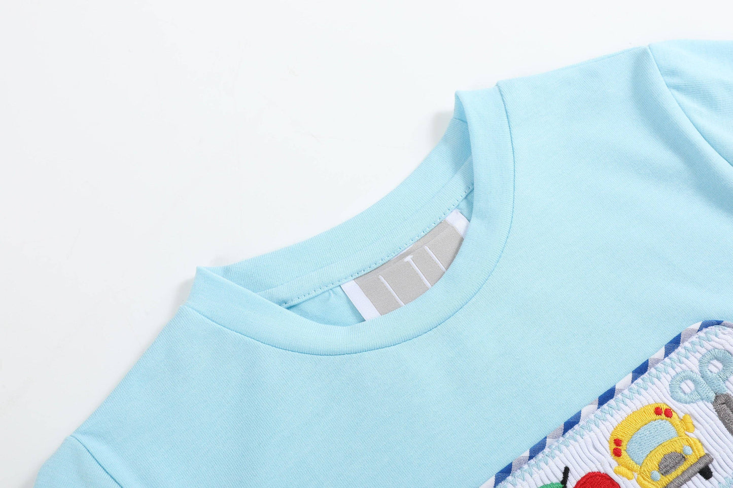 Smocked School Shirt and Shorts Set